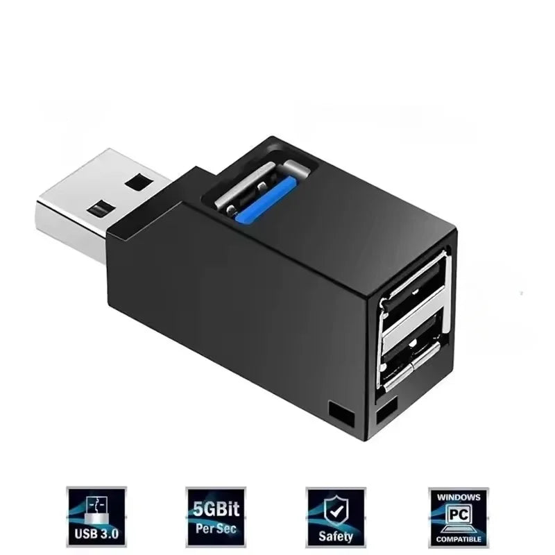 3-Port USB 2.0/3.0 Hub Splitter Adapter for PC & Laptop USB Hub Adapter PRIMED