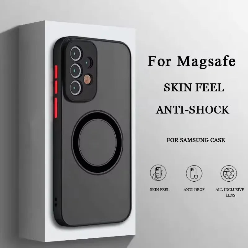 Magnetic Wireless Charging Case Samsung Galaxy – Matte Shockproof Phone Case PRIMED Galaxy A52S Black