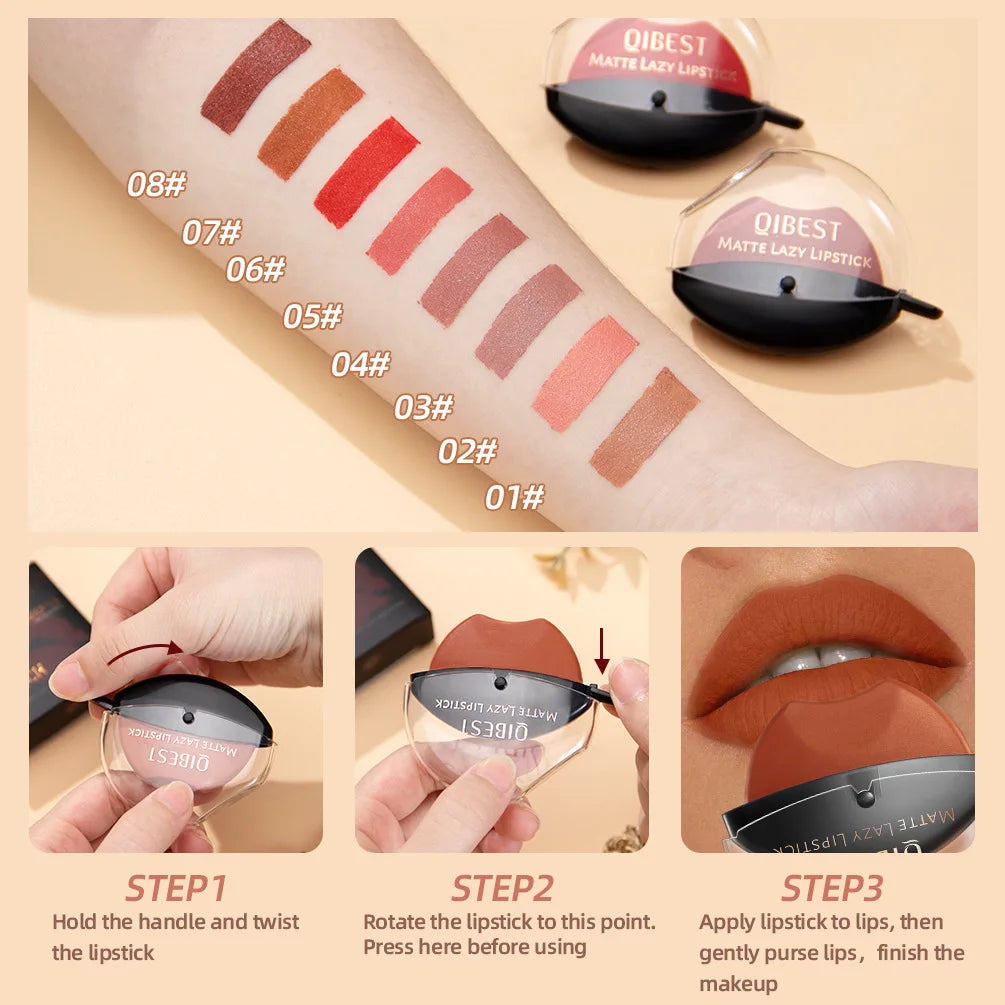 QiBest Velvet Matte Lipstick – Waterproof Long-Lasting Lip Gloss