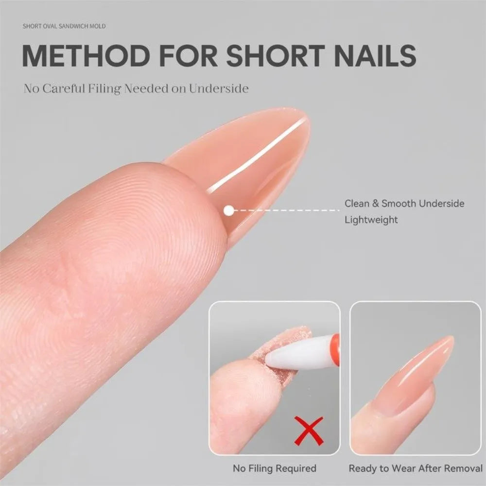 240pcs Oval Dual Nail Forms – Gel & Acrylic Clear Extensions