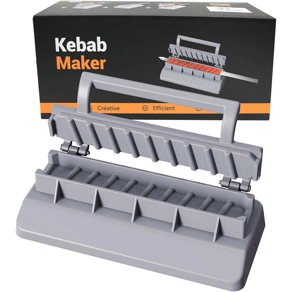 LMETJMA Large Kebab Maker Press – Manual BBQ Skewer Mold Kebab Maker Press PRIMED Grey