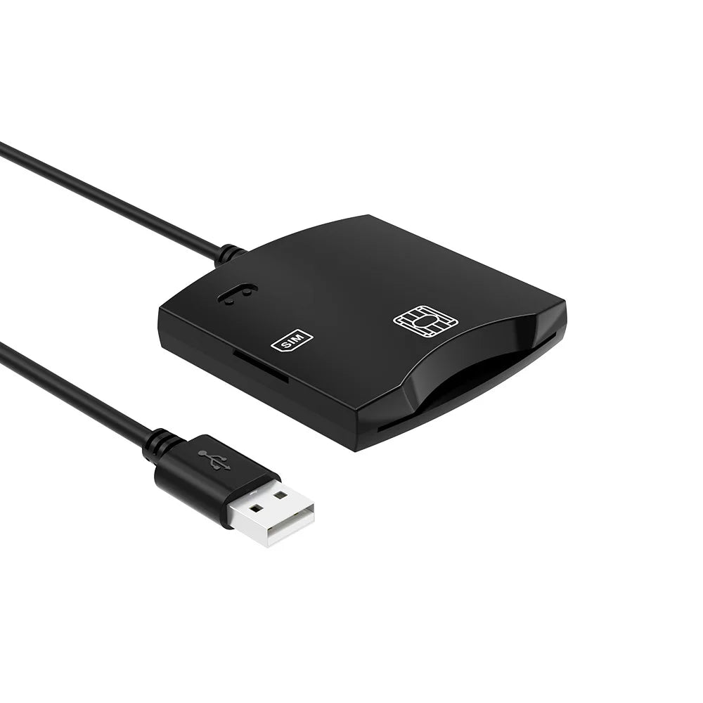 UTHAI CR333 USB Smart Card Reader – CAC, SIM, IC & ID Cards USB Smart Card Reader PRIMED black