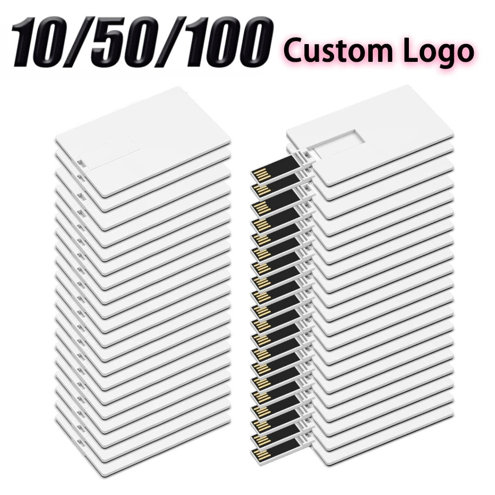 Custom Logo Credit Card USB Flash Drives 1–64GB | Bulk 10–100 USB Flash Drive PRIMED
