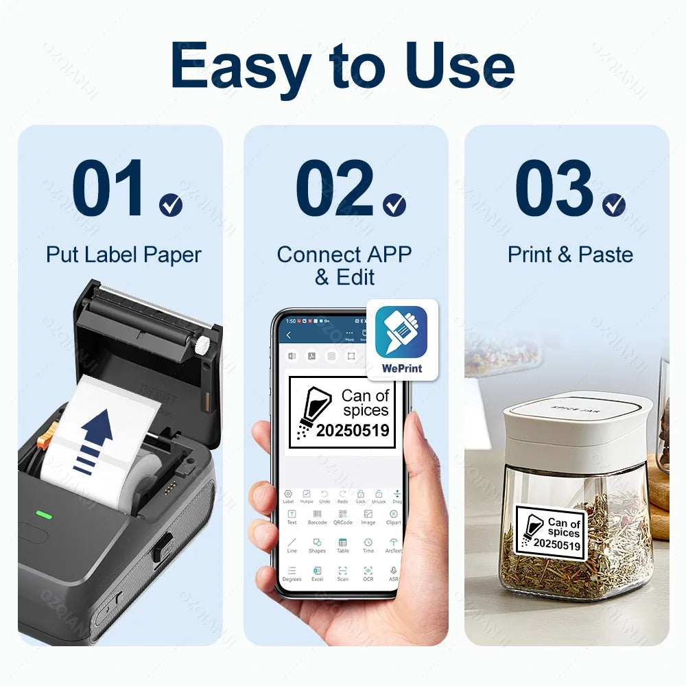 P2 Mini Bluetooth Thermal Label Printer – Barcode & Food Labels Thermal Label Printer PRIMED