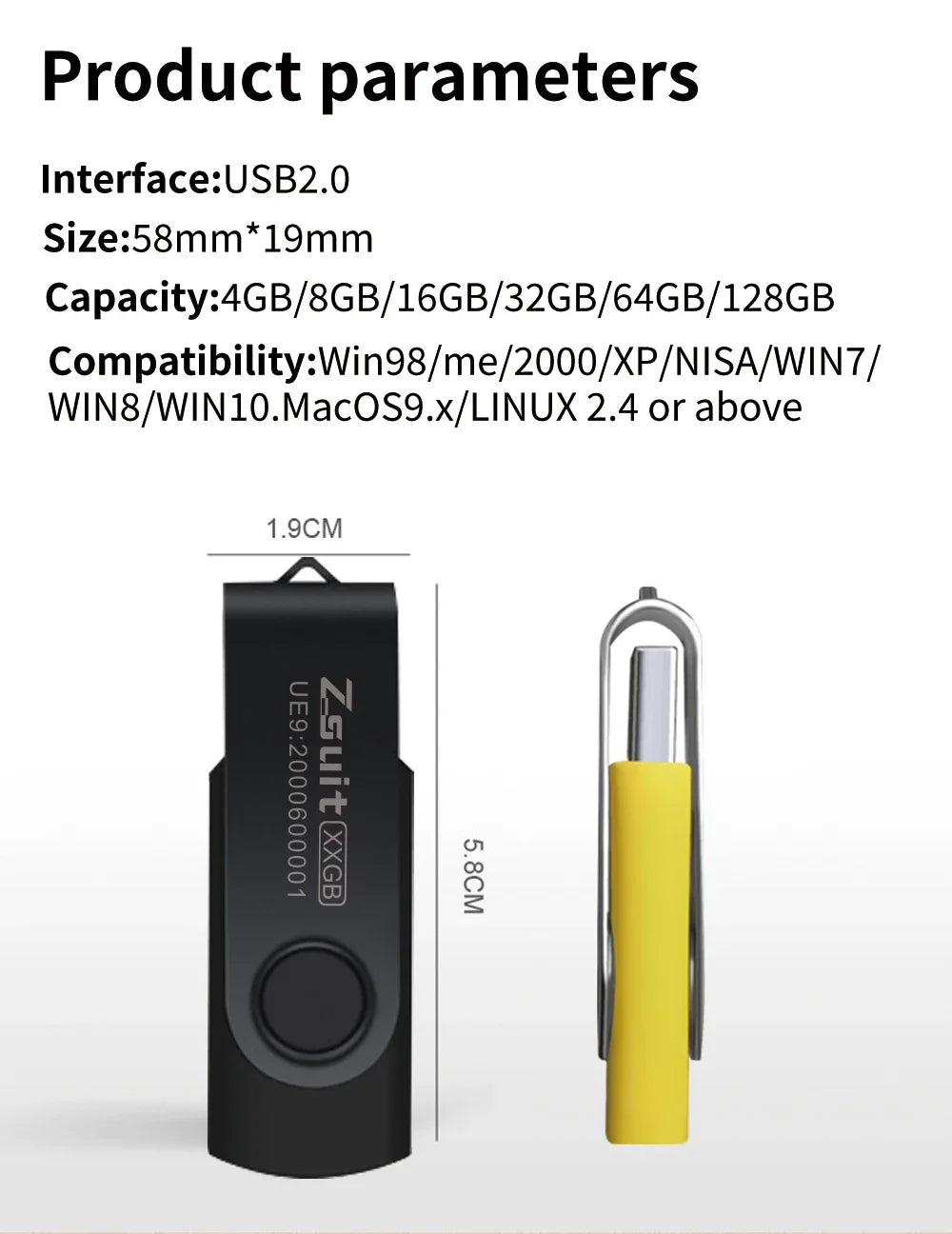 Z-suit Metal USB Flash Drive 128GB 64GB 32GB High Speed