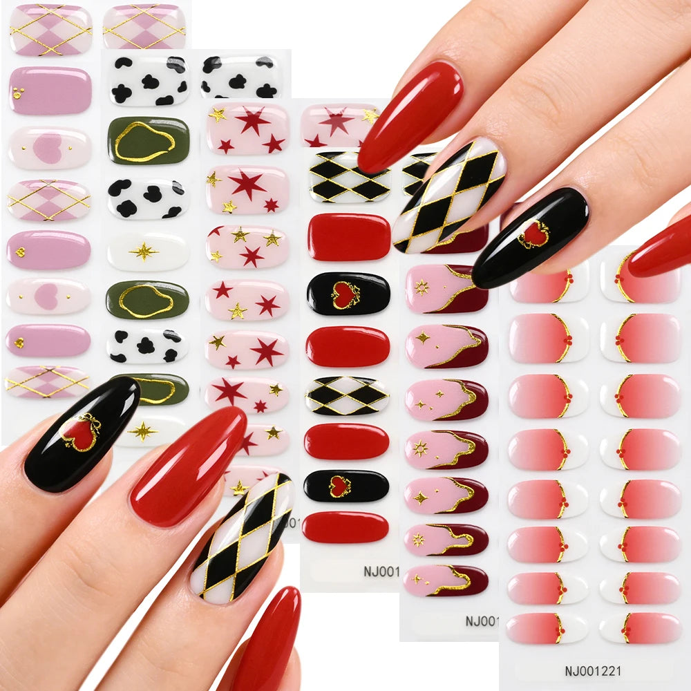 Semi-Cured UV Gel Nail Stickers – French Full Cover Waterproof
