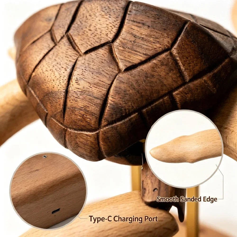 Wooden Sea Turtle Automaton – Kinetic Mechanical Sculpture