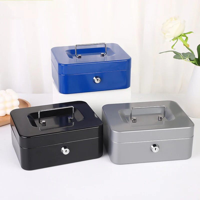 Portable Mini Lockable Steel Cash Box – Coin & Key Safe Lockable Cash Box PRIMED