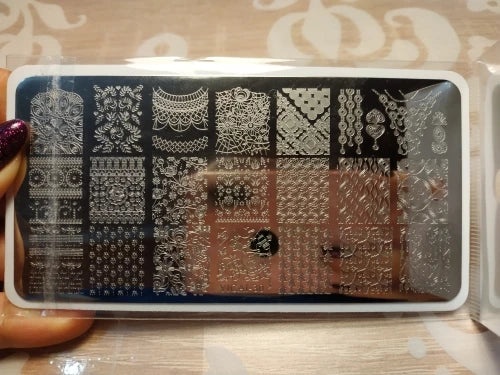 Nail Stamping Plate Lace Flower Peacock DIY Stencil #YC33