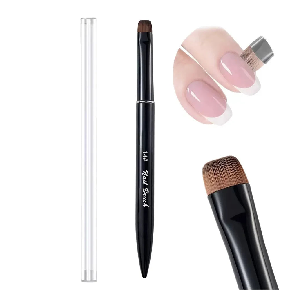 Round Tip Nail Art Brush – Metal Handle & Nylon Bristles