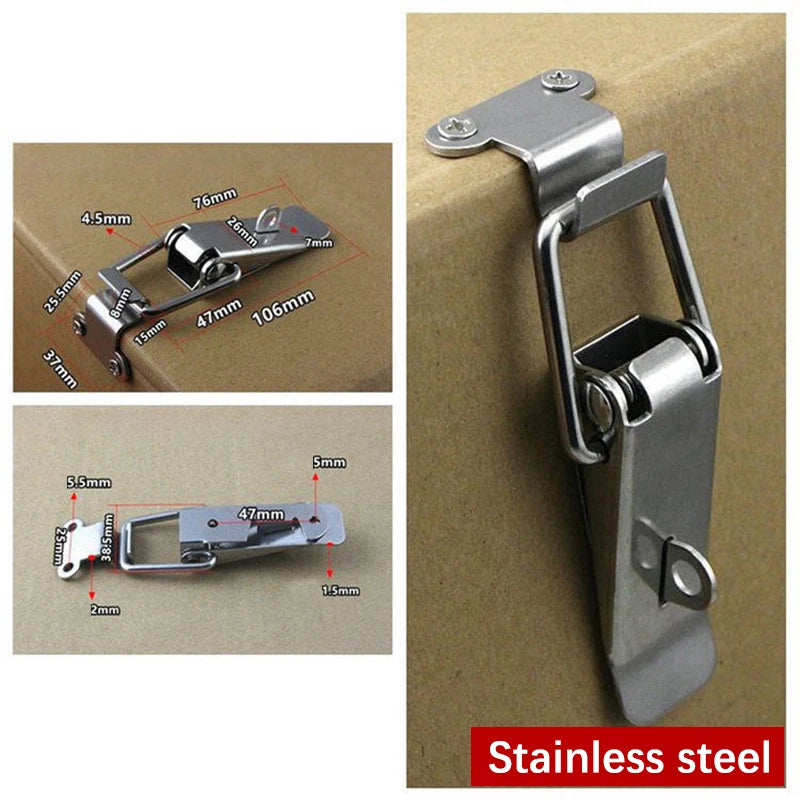 Stainless Steel Spring Toggle Draw Latch Hasp Clasp Lock