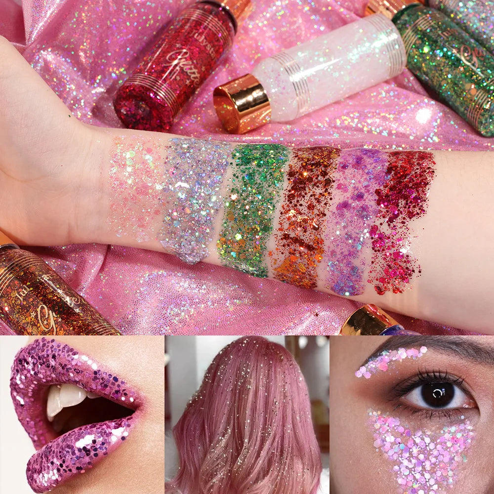 Waterproof Glitter Body Gel – Face, Eye & Nail Art Makeup