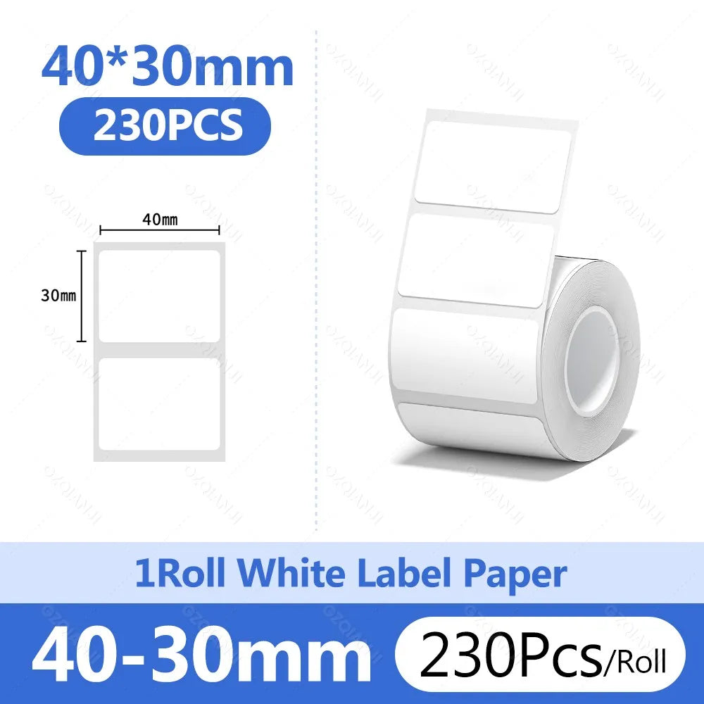 Niimbot Thermal Label Rolls – White, Color & Transparent Stickers Thermal Label Rolls PRIMED White 40x30mm
