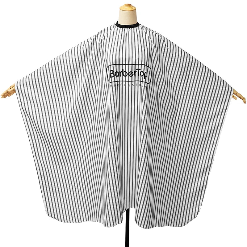 Waterproof Anti-Static Barber Cape – Black Salon Haircut Gown
