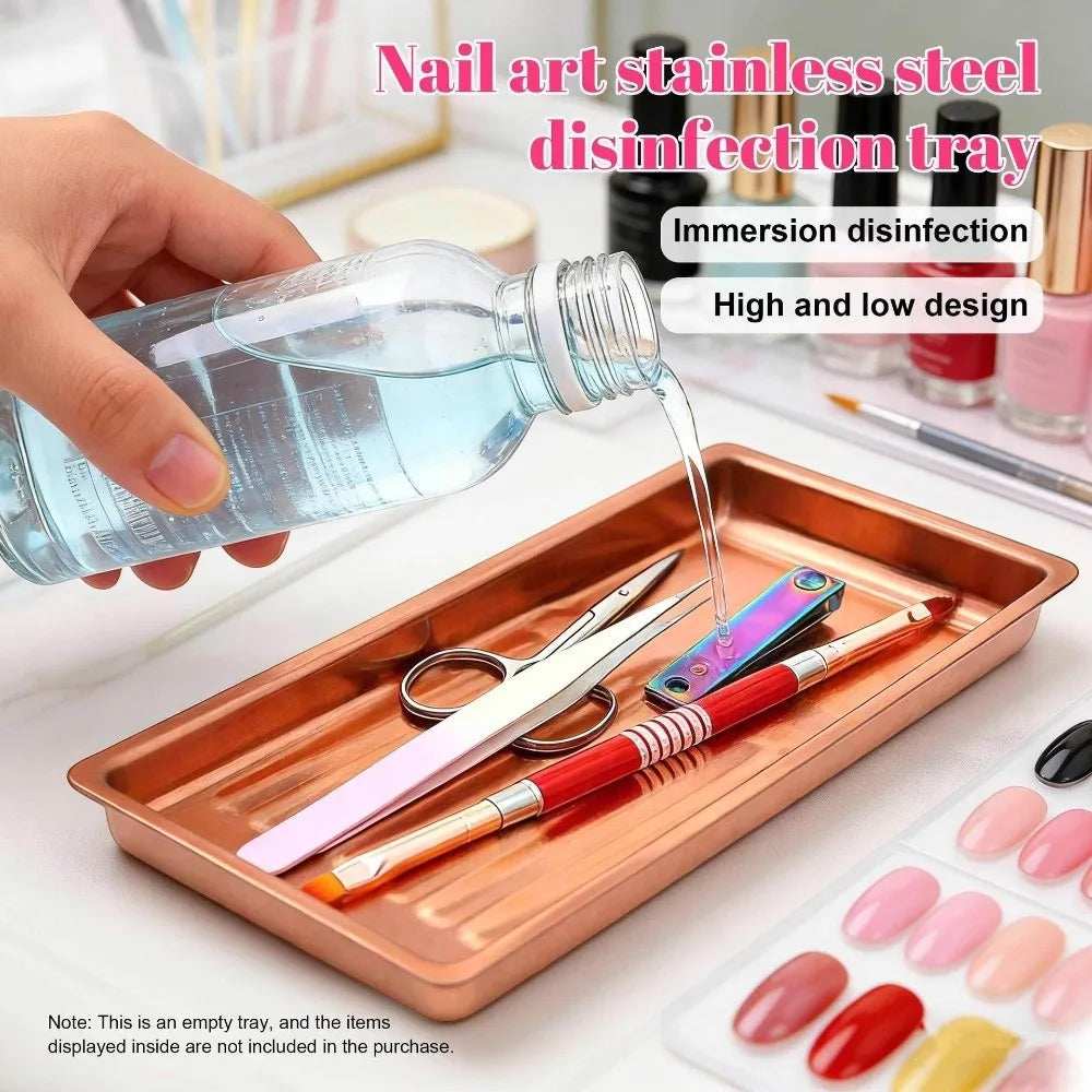 Stainless Steel Nail Art & Cosmetic Tool Tray 20×10cm Nail Art Tray PRIMED