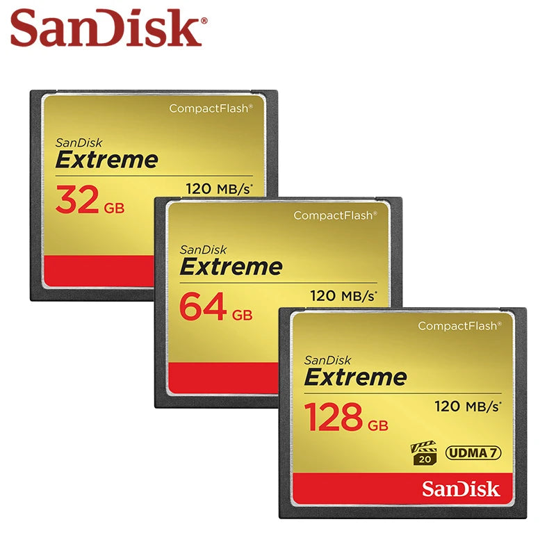 SanDisk Extreme CF Card UDMA-7 VPG20 – 32GB 64GB 128GB CompactFlash Memory Card PRIMED