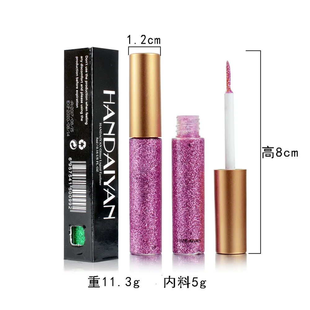 HANDAIYAN Glitter Liquid Eyeshadow – Waterproof Stage Eye Makeup Glitter Liquid Eyeshadow PRIMED