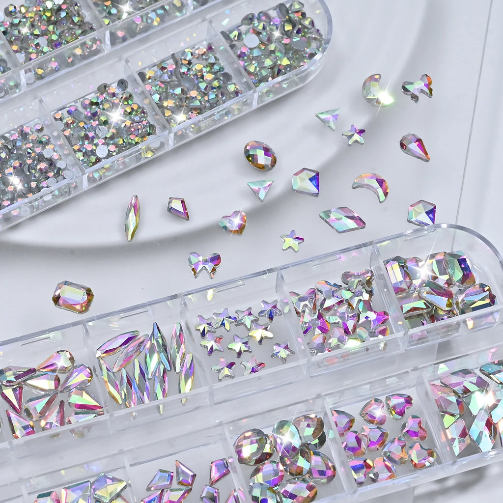 AB Sparkling Nail Rhinestones 2-Box Mixed Shapes – MAFANAILS