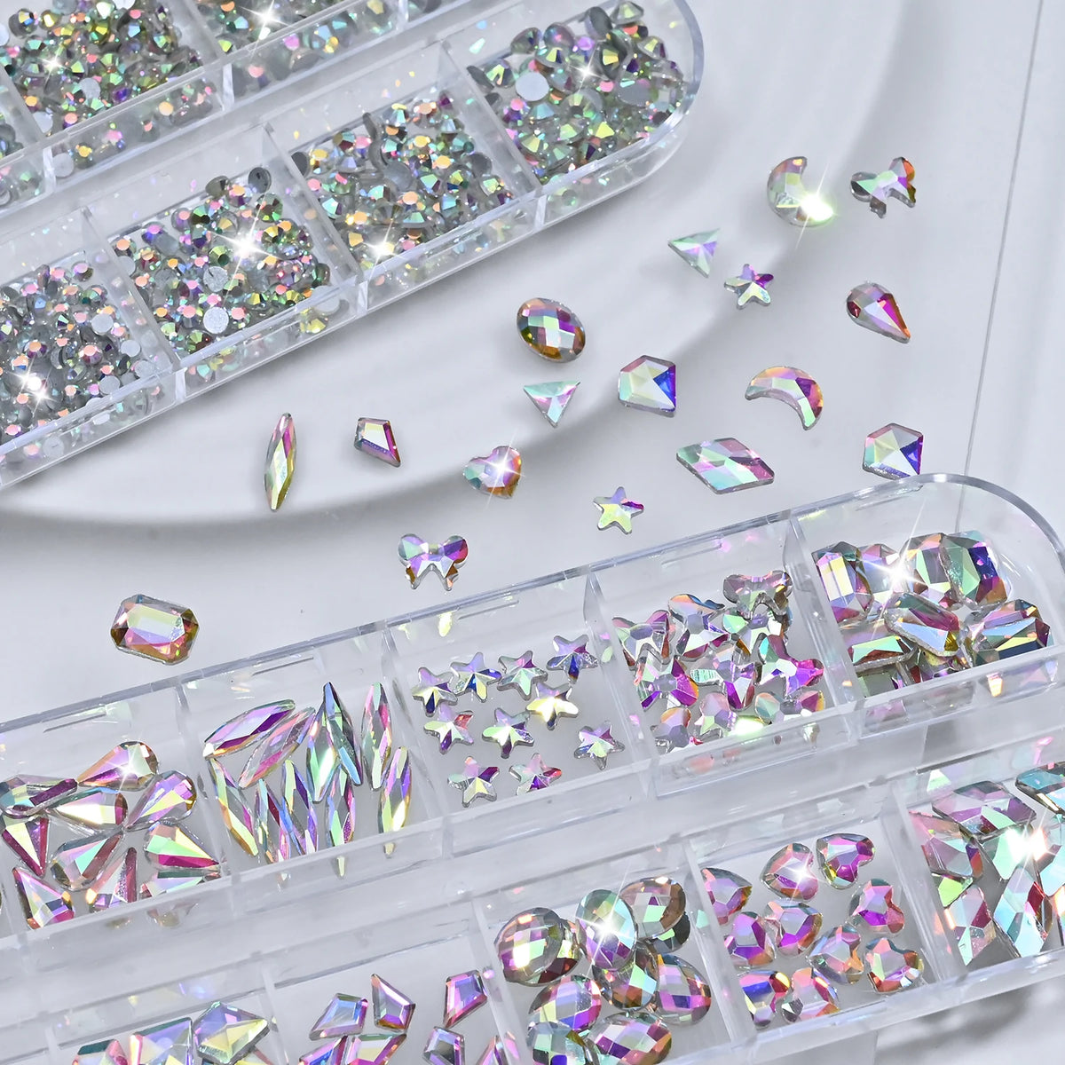 AB Sparkling Nail Rhinestones 2-Box Mixed Shapes – MAFANAILS