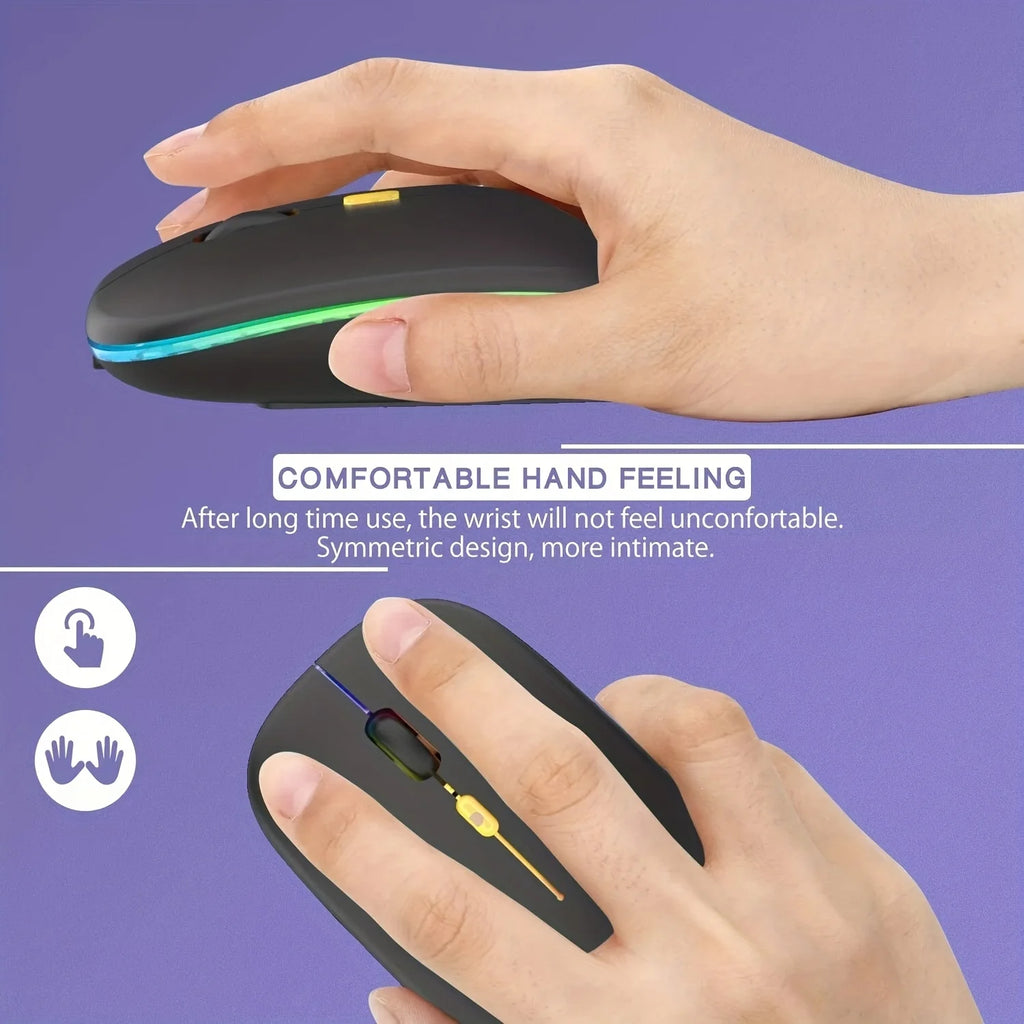 MissionFit Dual Mode Wireless Mouse – Bluetooth & 2.4G LED Wireless Mouse PRIMED