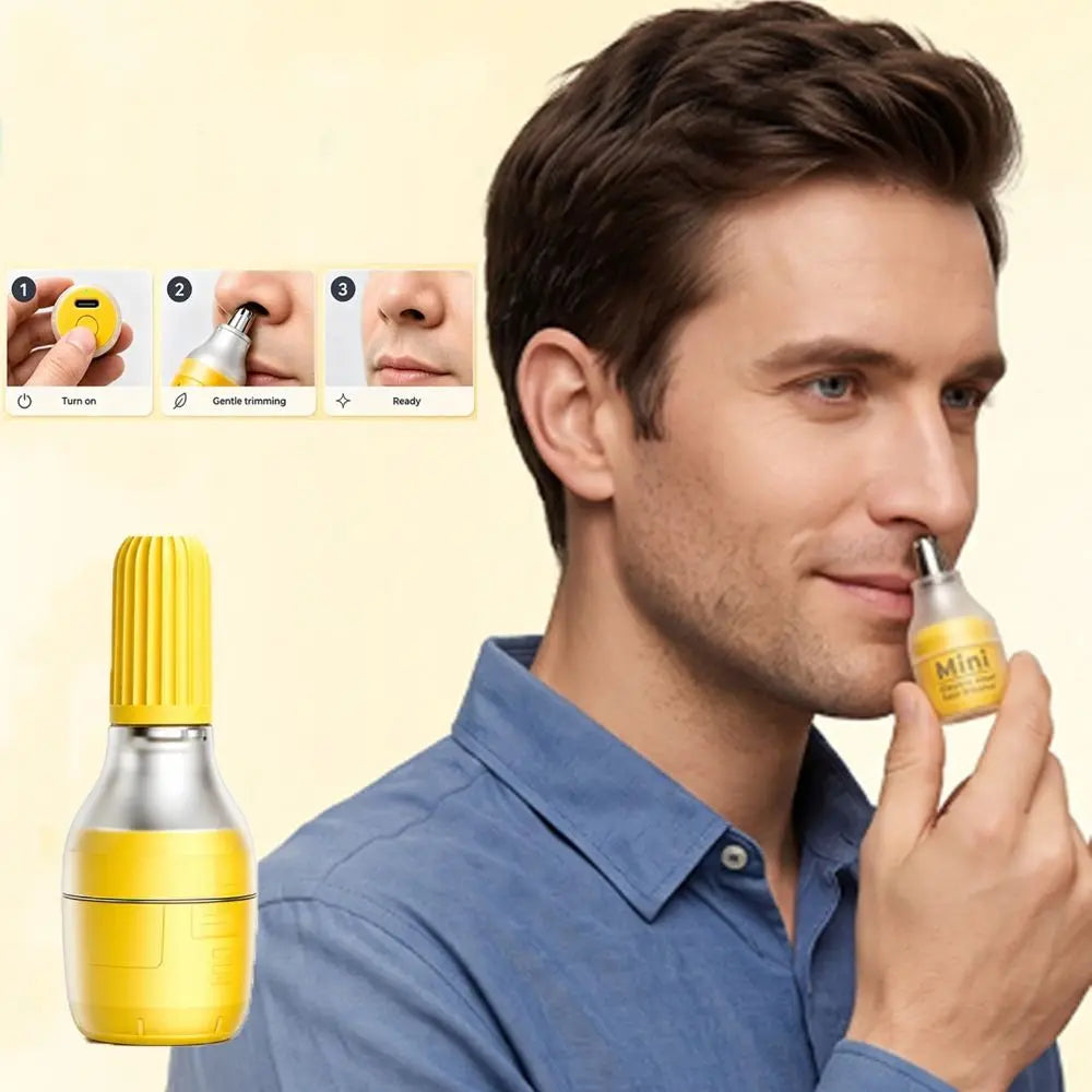 USB Rechargeable Nose & Ear Hair Trimmer – Stainless Steel
