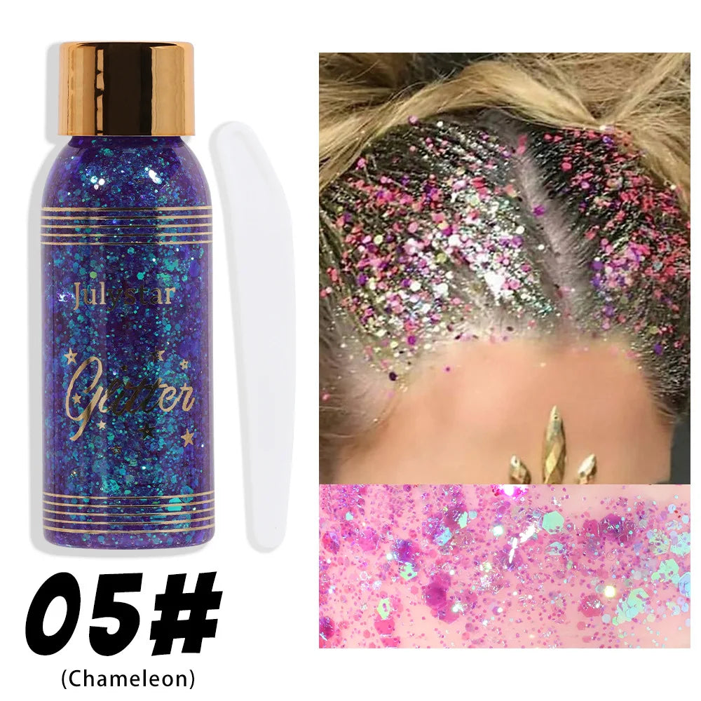 Waterproof Glitter Body Gel – Face, Eye & Nail Art Makeup