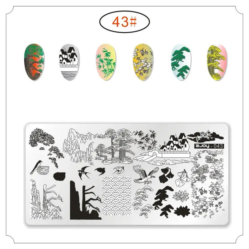 Nail Art Stamping Plate 6×12cm – Cactus Floral & Animal Designs Nail Stamping Plate PRIMED Zjoy43