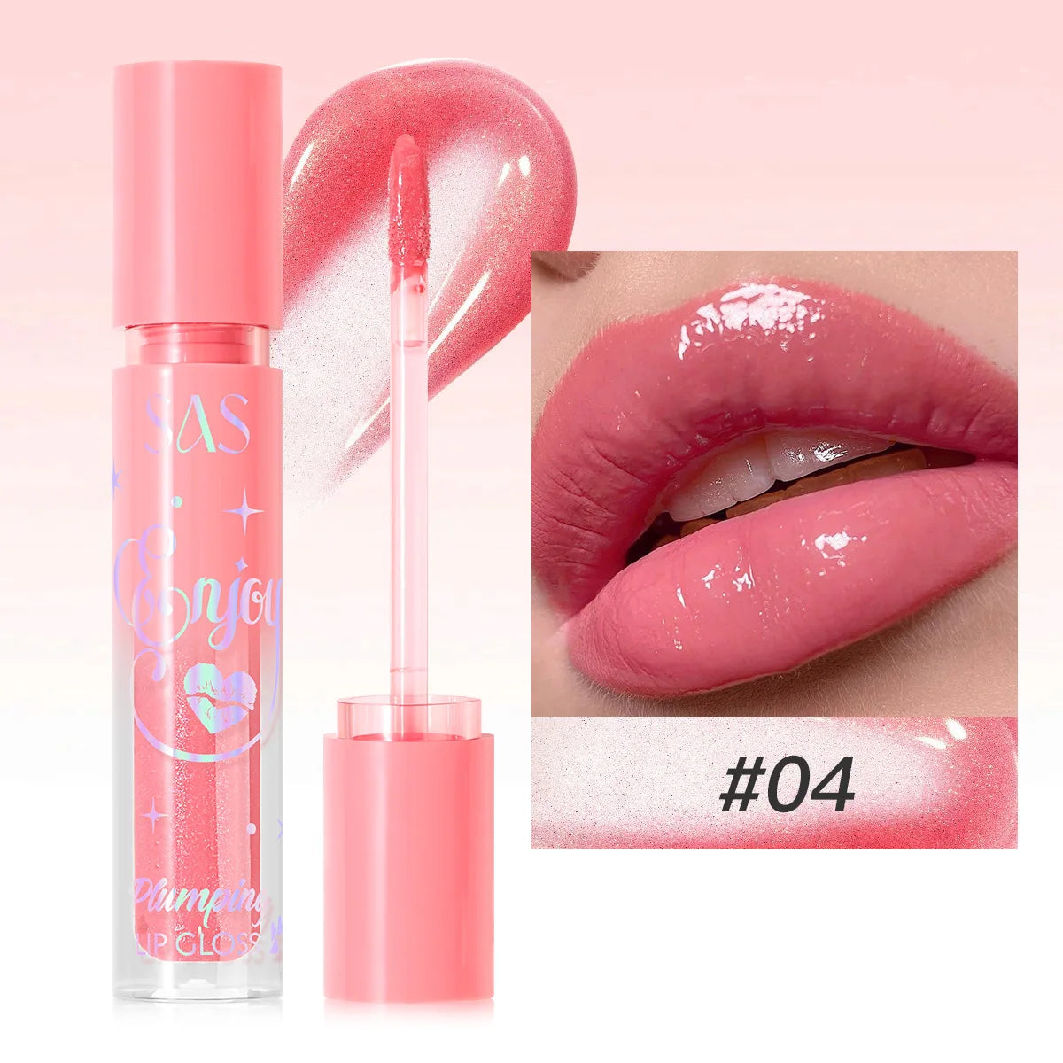 SAS Pearlescent Plumping Lip Gloss – Glitter Glaze Lipstick