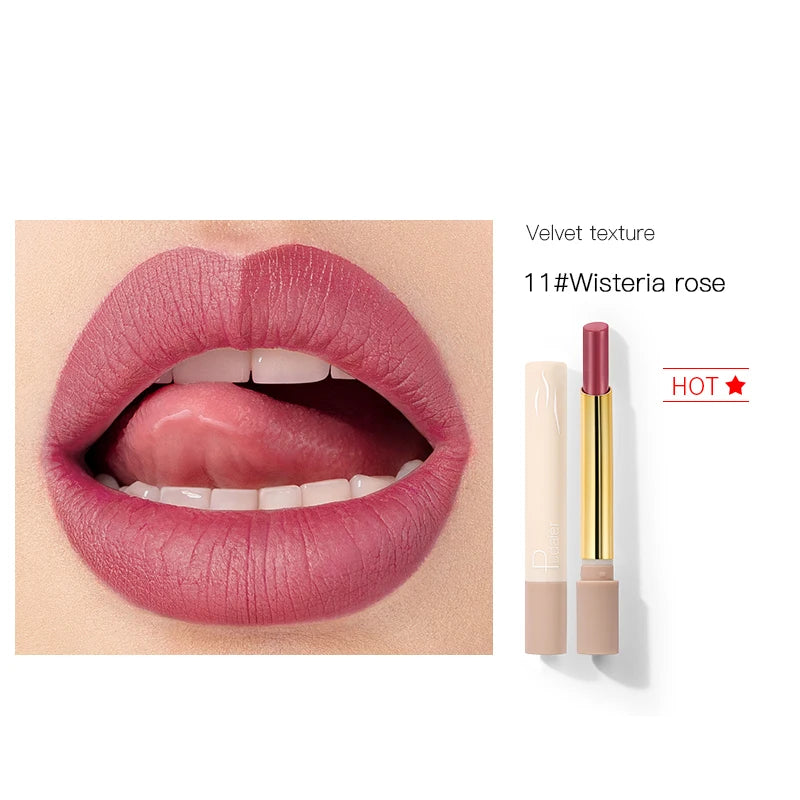 Pudaier 16 Color Velvet Matte Lipstick – Waterproof Nude Lip