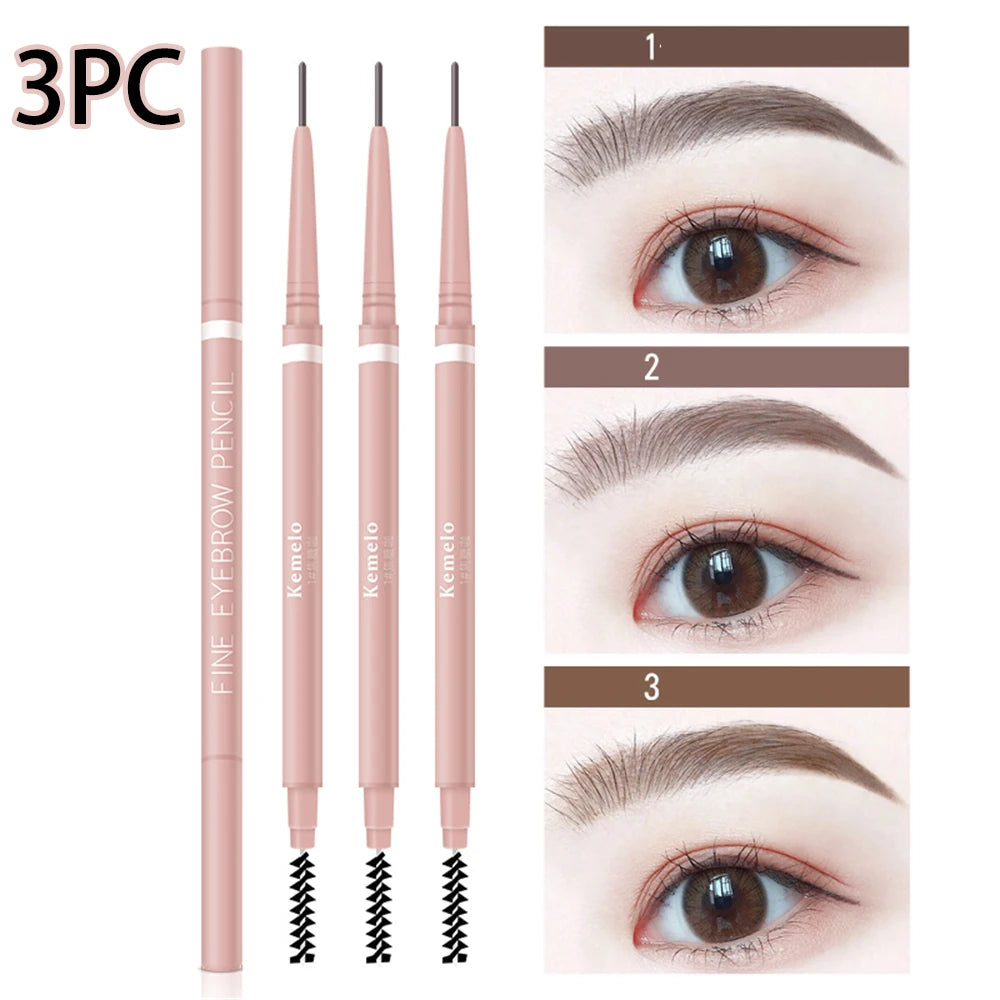 1.5mm Ultra-Fine Waterproof Eyebrow Pencil with Spoolie Brush