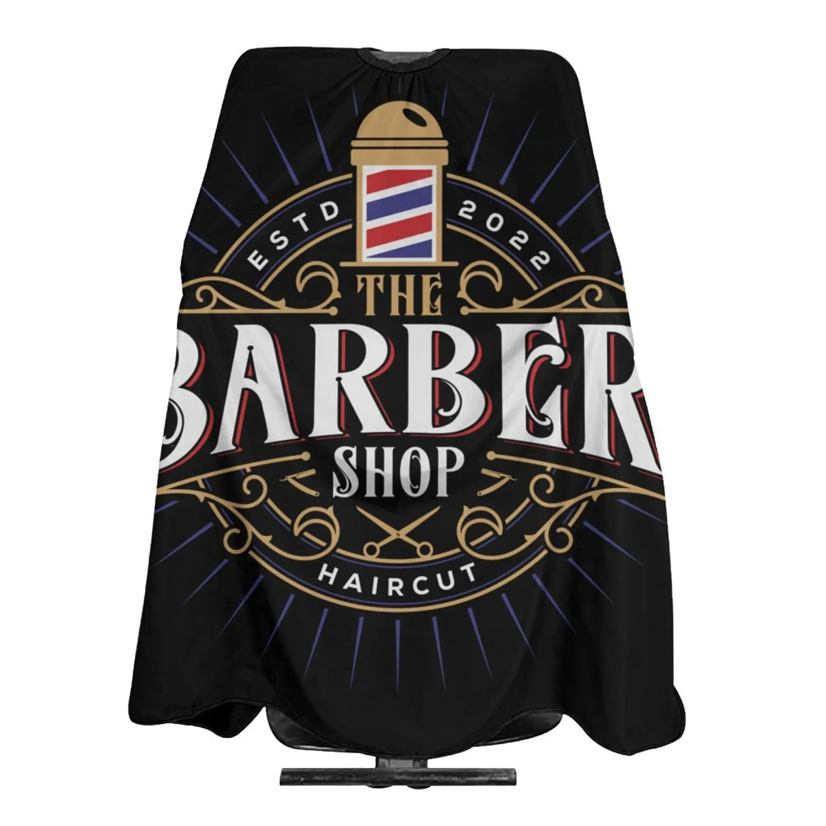 Waterproof Anti-Static Barber Cape – Black Salon Haircut Gown