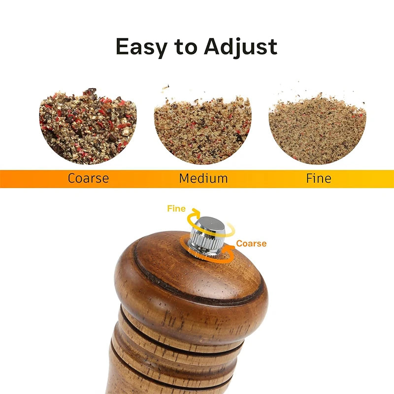 Oak Wood Salt & Pepper Grinder Set – Adjustable Ceramic Mill Salt & Pepper Mill Set PRIMED