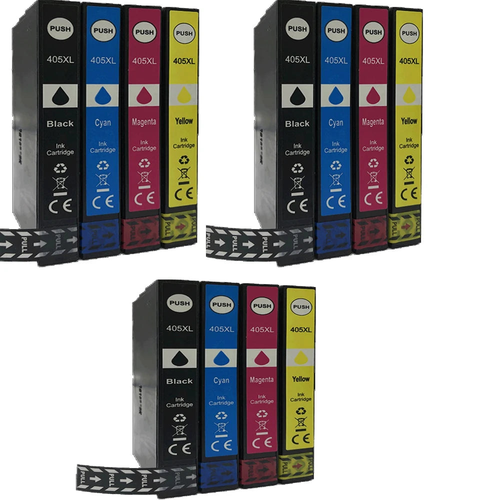 T405XL Compatible Ink Cartridges for Epson WF-3820 WF-4820 4830 Ink Cartridge PRIMED 12pcs