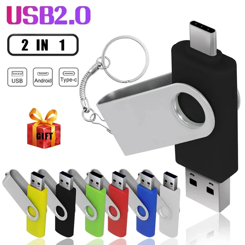 JASTER USB Flash Drive Type-C Rotatable Pendrive Real Capacity USB Flash Drive PRIMED