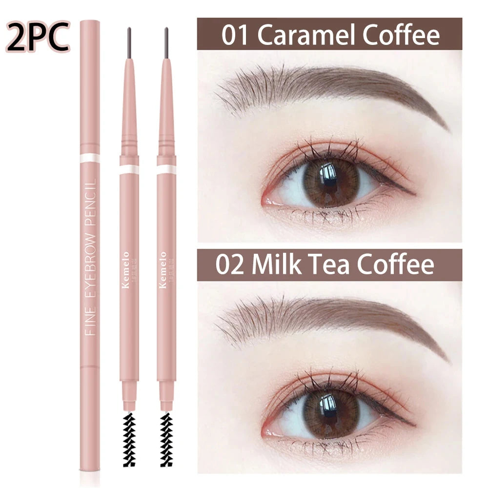 1.5mm Ultra Fine Waterproof Eyebrow Pencil with Brush – 6 Shades
