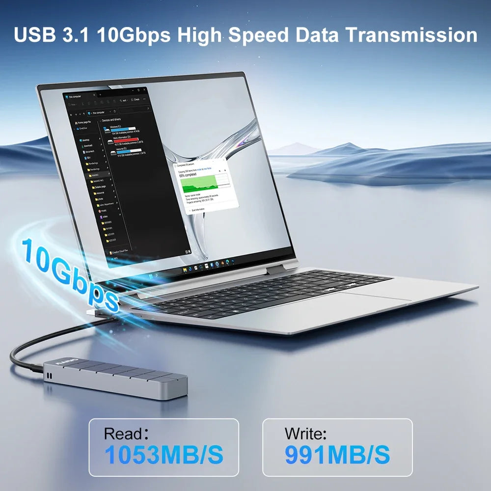 MAIWO M.2 NVMe SSD Enclosure USB 3.2 Gen2 10Gbps Aluminum SSD Enclosure PRIMED
