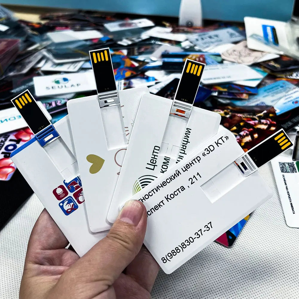 Custom Logo Credit Card USB Flash Drive Bulk 10/50/100 Pcs Custom USB Flash Drive PRIMED