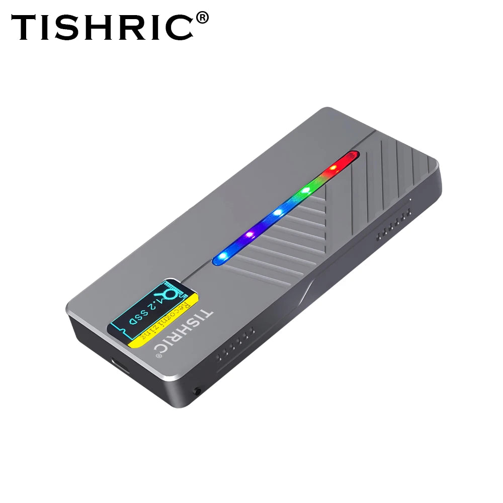 TISHRIC RGB M.2 NVMe NGFF SSD Enclosure USB-C 10Gbps 4TB SSD Hard Drive Enclosure PRIMED Silver China Mainland