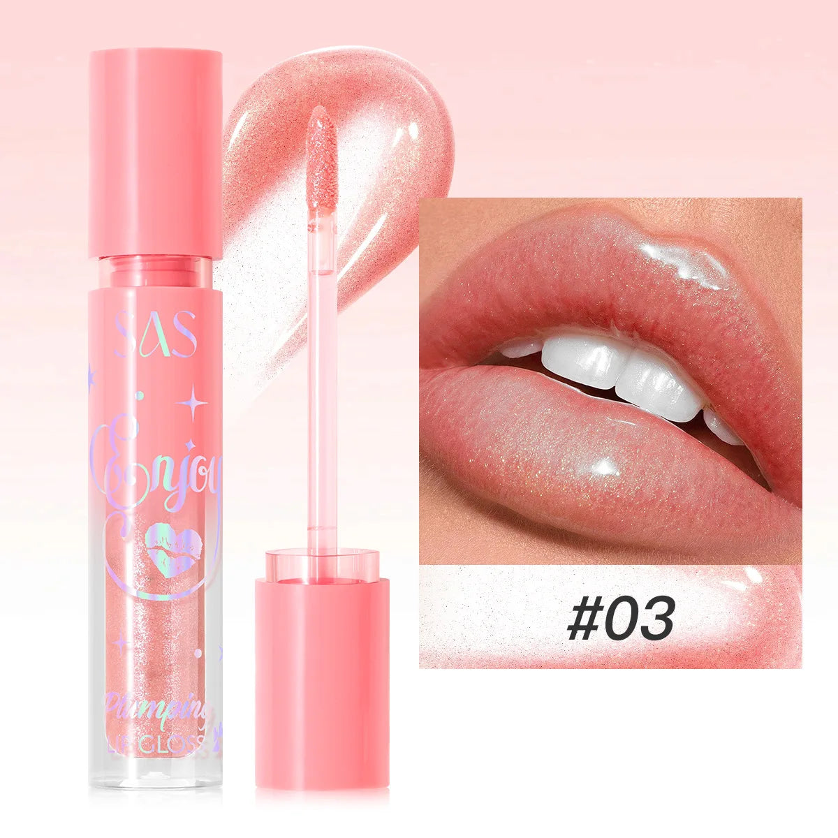 SAS Pearlescent Plumping Lip Gloss – Glitter Glaze Lipstick