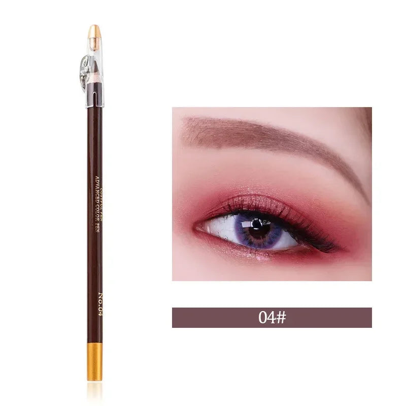 Wooden Eyebrow & Eyeliner Pencil with Built-In Sharpener
