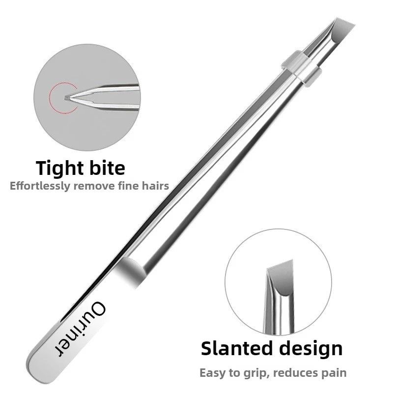 Stainless Steel Slant Tip Eyebrow Tweezers | Precision Beauty