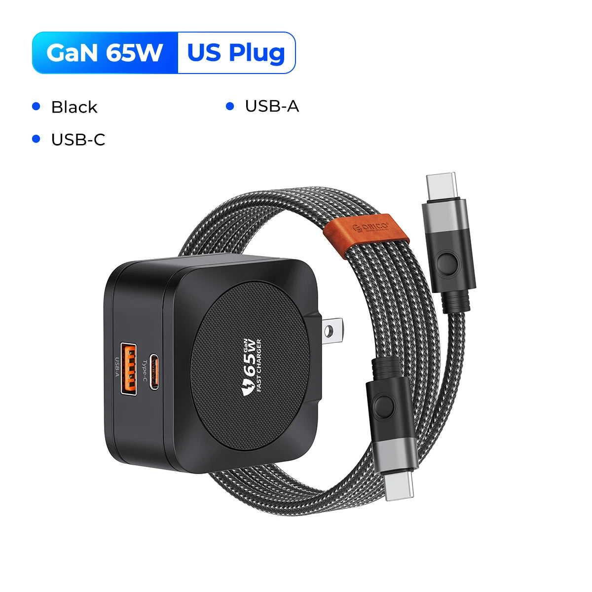 ORICO 65W GaN USB-C Fast Charger – iPhone, Laptop & More GaN USB-C Charger PRIMED 65W US China Mainland