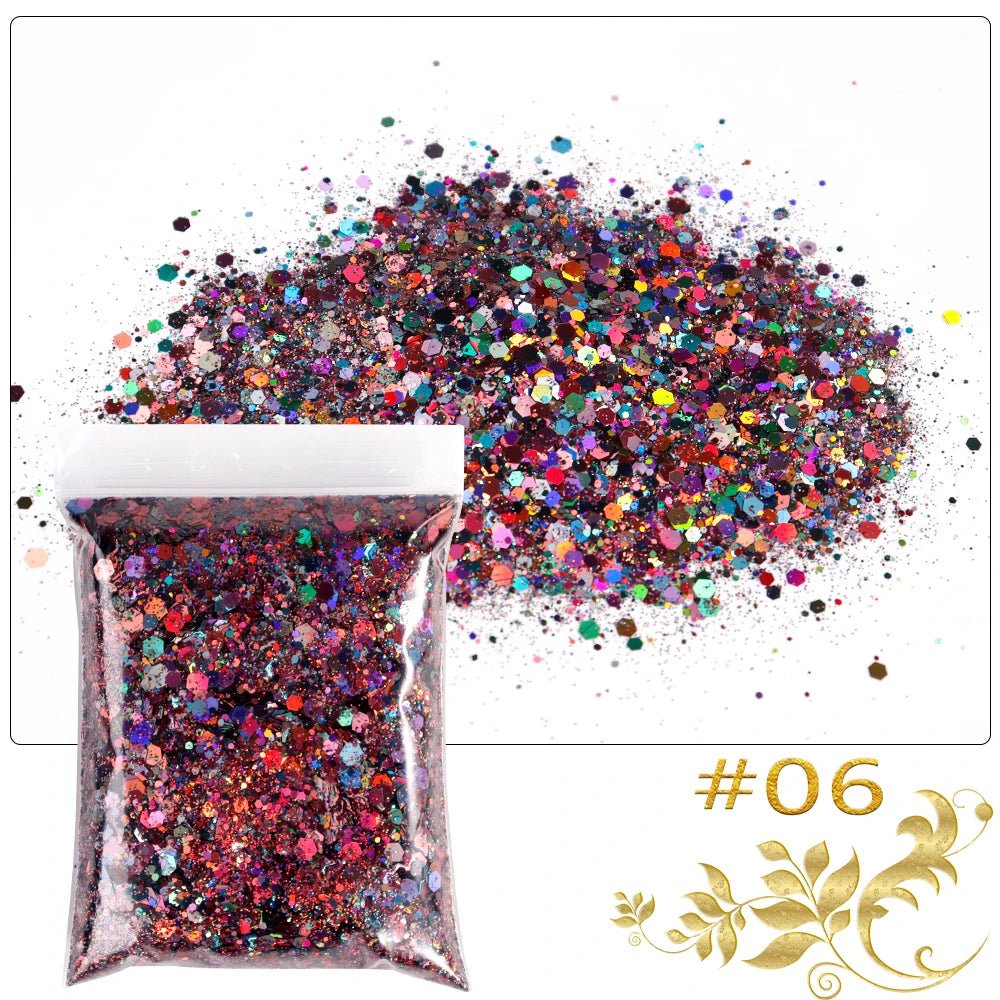 Luminous Nail Glitter Sequins 50g – 12 Colors Holographic Flakes