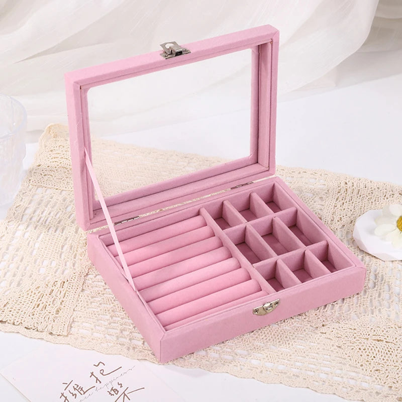 Velvet Jewelry Display Box – Ring, Earring & Bracelet Organizer