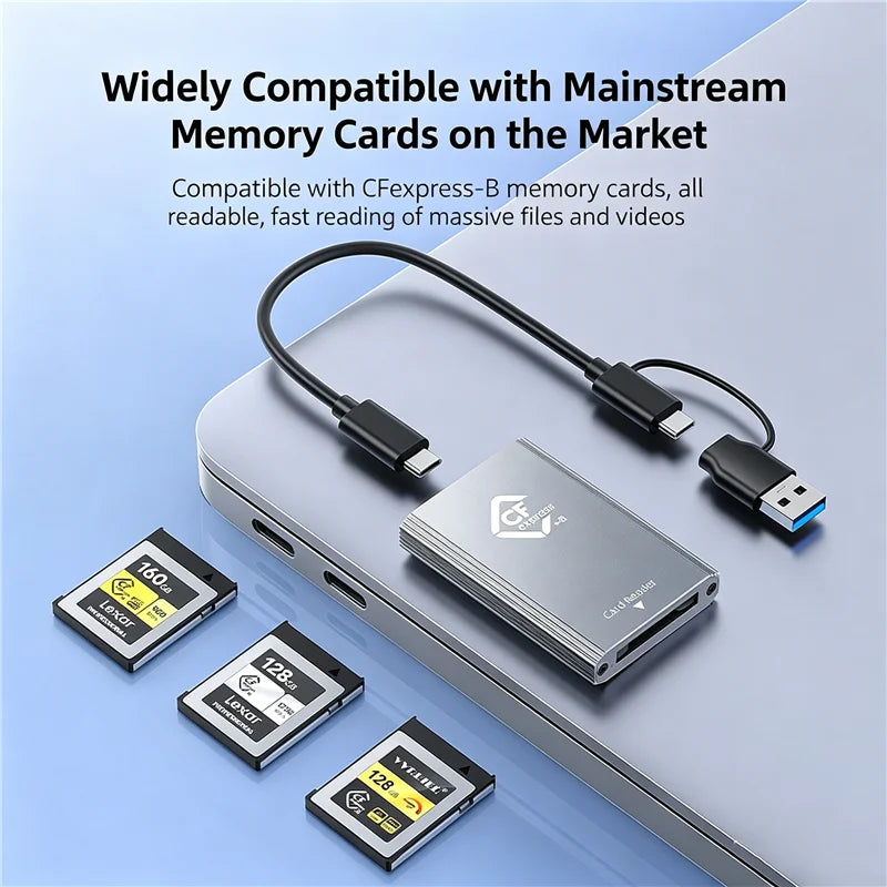 CFexpress Type B Card Reader 10Gbps USB-C/A – Plug & Play CFexpress Card Reader PRIMED