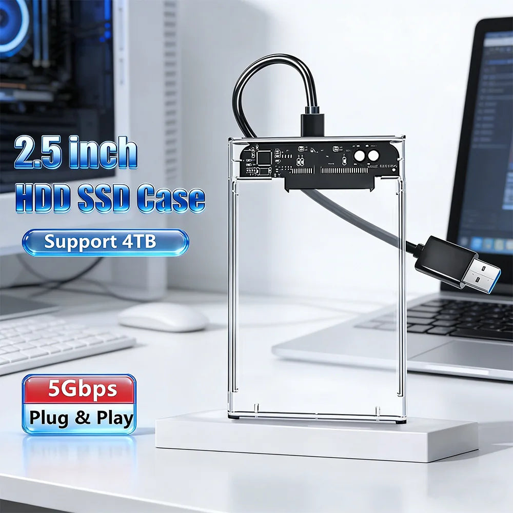 2.5" SATA to USB 3.0 Hard Drive Enclosure – 5Gbps, Up to 4TB Hard Drive Enclosure PRIMED