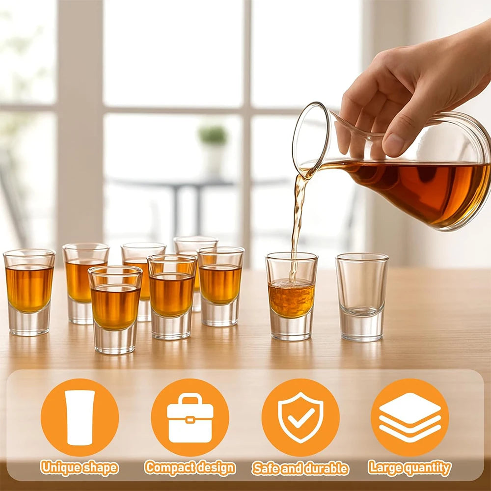 HeY LiLac Mini Shot Glasses Set – Heavy Base Clear Glass Shot Glass Set PRIMED