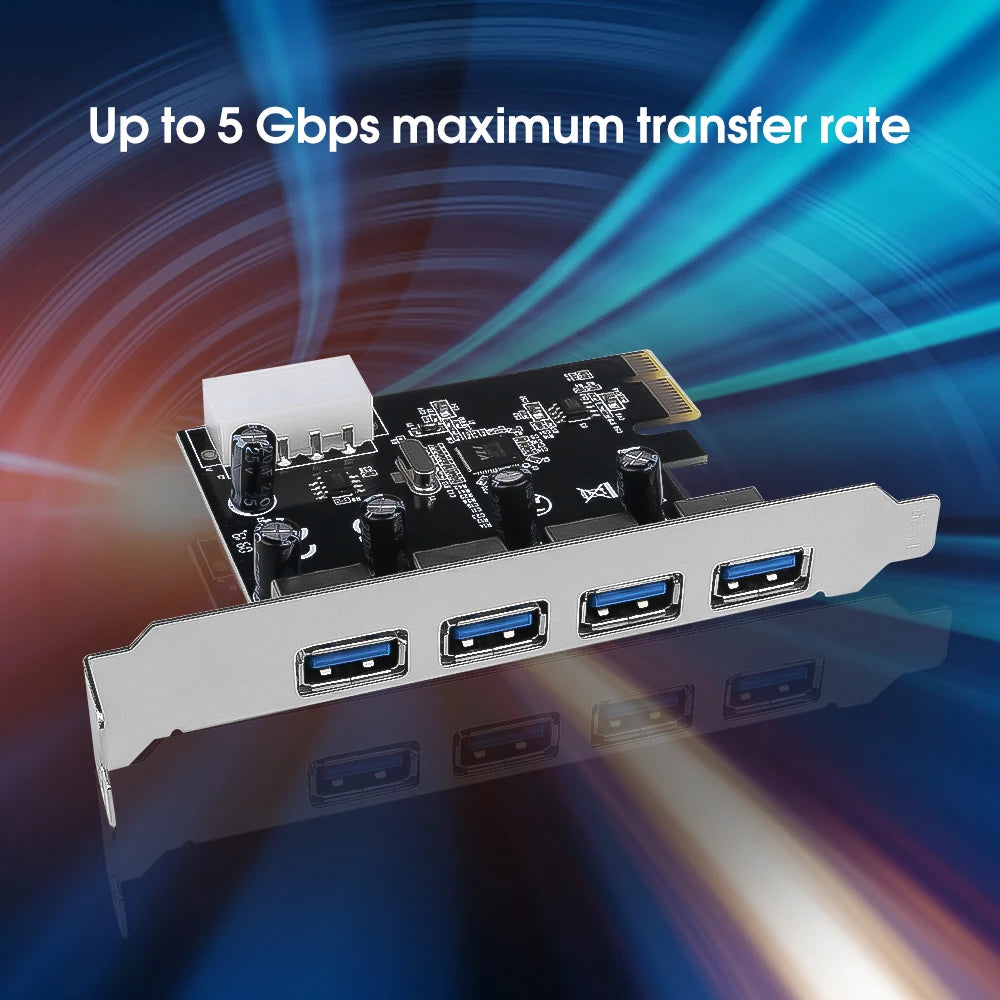 USB 3.0 PCIe Expansion Card – 4-Port 5Gbps PCI Express Adapter