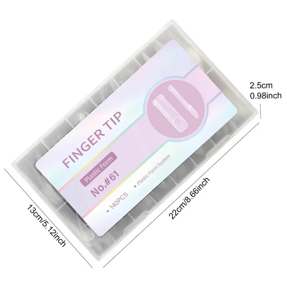 140Pcs Clear Nail Extension Forms – Reusable French Dual Nails