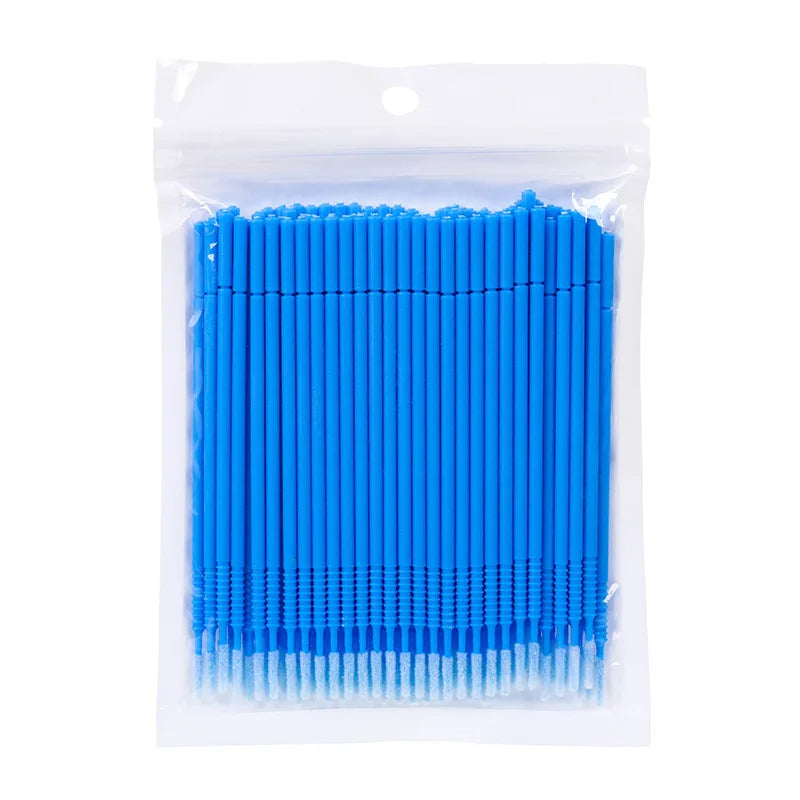 100pcs Microbrush Eyelash Extension Applicator Brushes Lash Applicator Brush PRIMED 100pcs blue